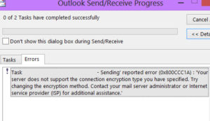 error number 0x800ccc0f outlook express 6